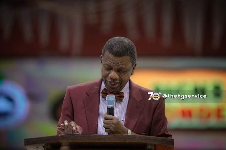 Adeboye at the Holy Ghost service on Saturday