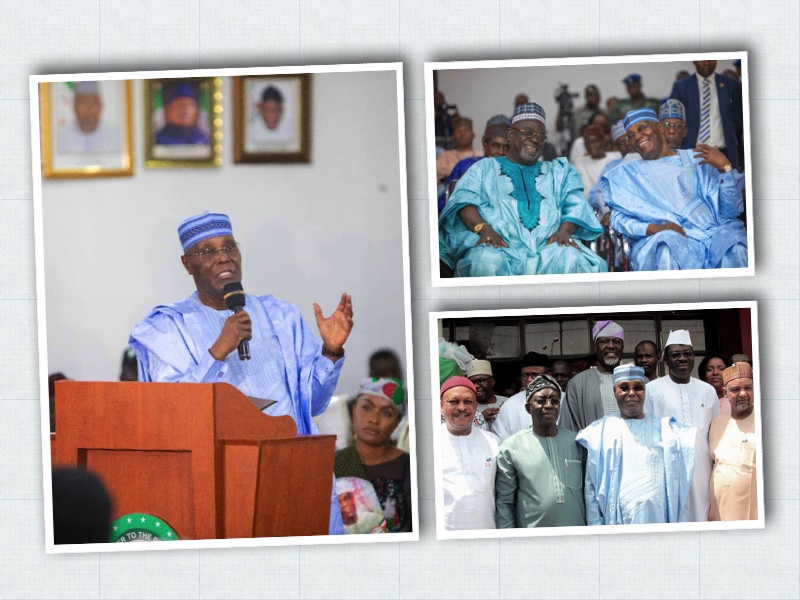 Atiku Abubakar making a pitch for his candidacy on Thursday