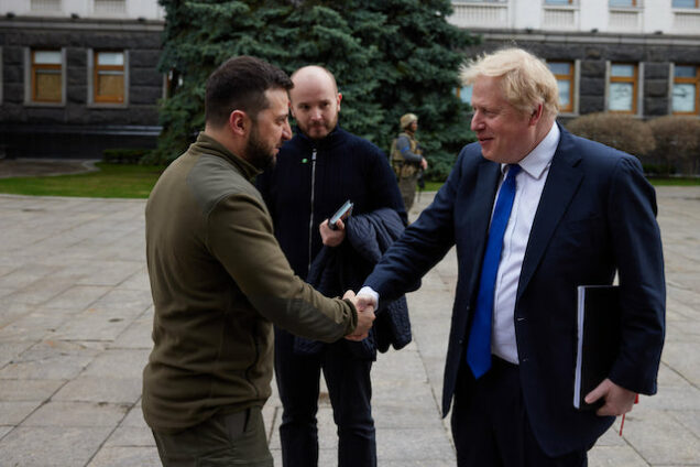 Boris Johnson, right meets Zelenskiy in Kyiv