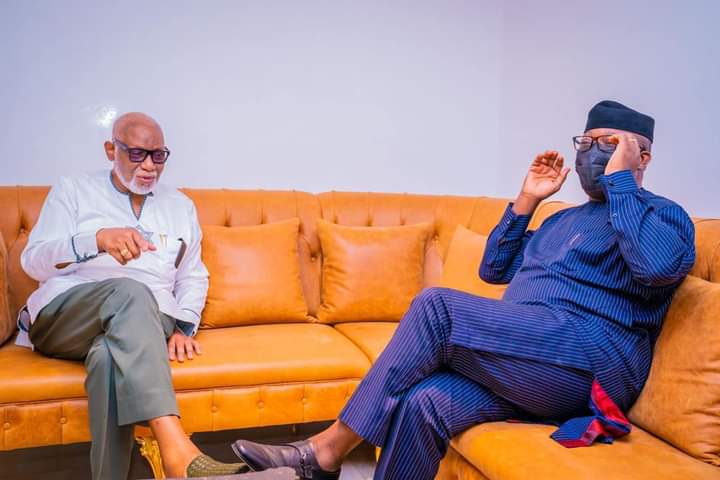 Fayemi with Ondo State Governor and Chairman, South West Governors' Forum, Arakunrin Rotimi Akeredolu,