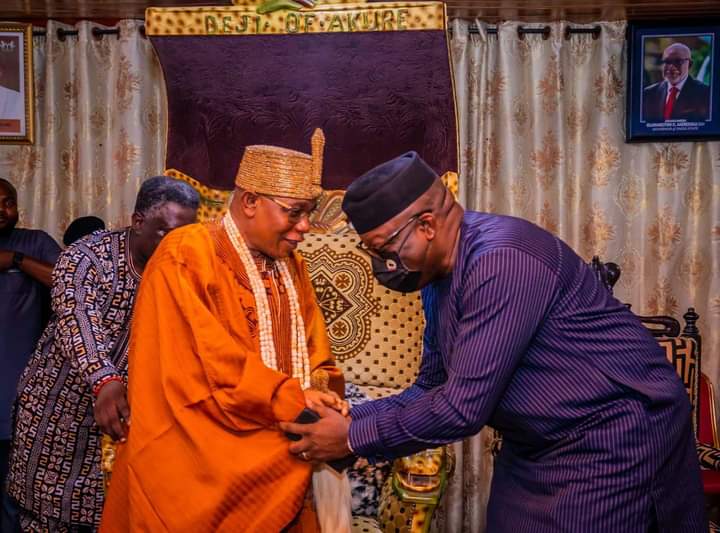 Fayemi with  Deji Of Akure, HRM Oba Aladetoyinbo Aladelusi;