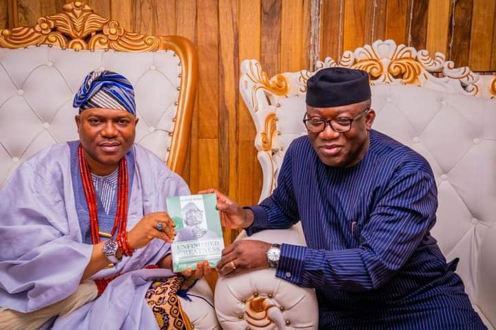 Fayemi with Olowo of Owo, HRM Oba Gbadegesin Ogunoye III