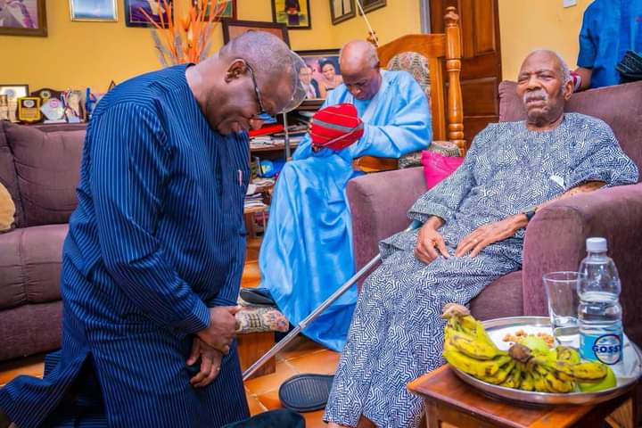 Fayemi with Afenifere leader, Pa Reuben Fasoranti.