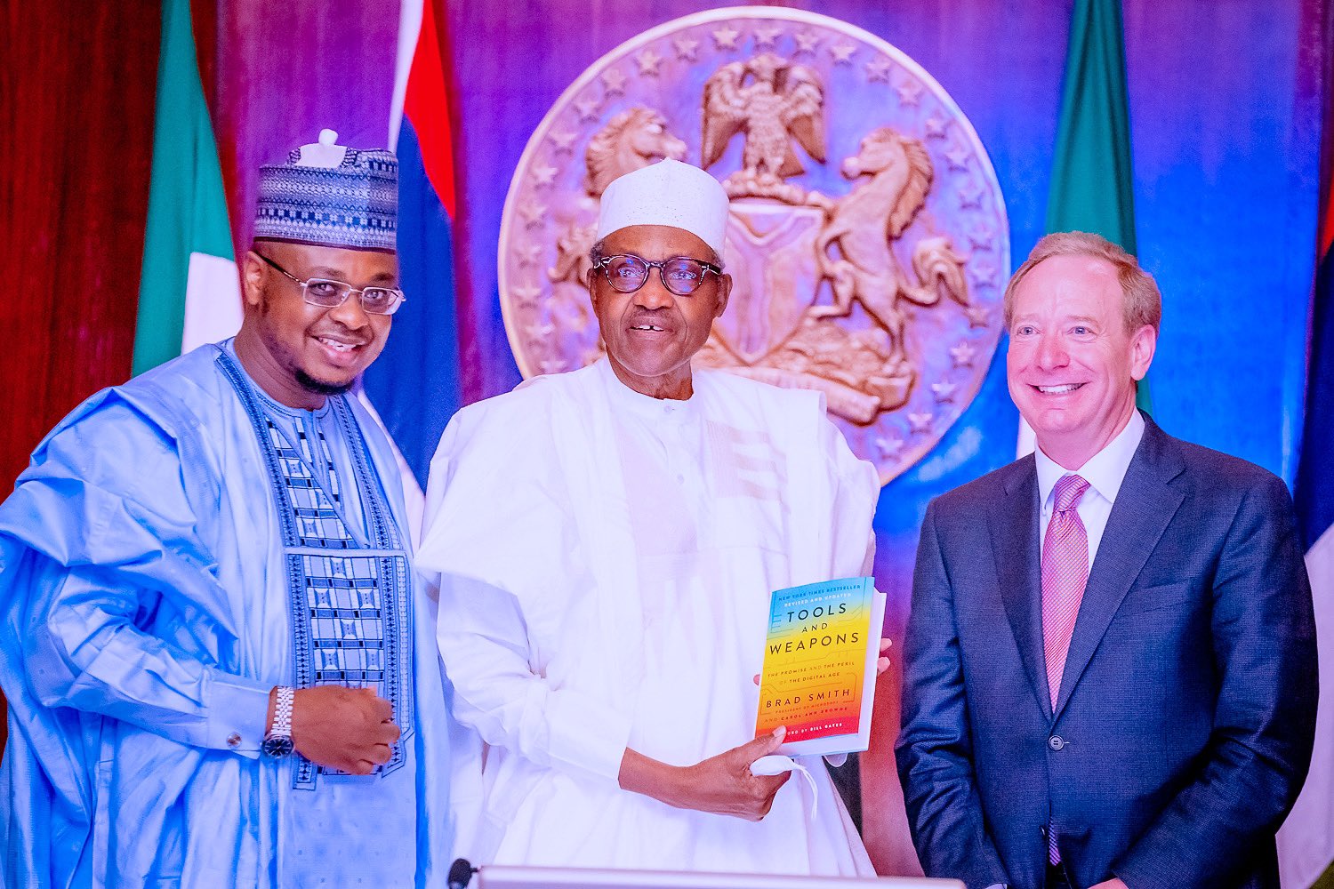 President Muhammadu Buhari welcomes Microsoft's Brad Smith for the $200m African Development Centre