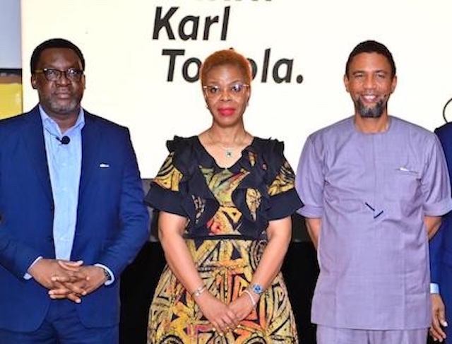 L-R Steve Ayorinde, PAU VC Professor Okonedo and MTN's Toriola