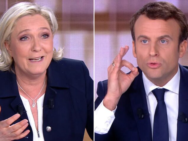 Marine Le Pen and Macron