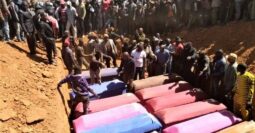 Mass burial of victims of terrorists in Plateau