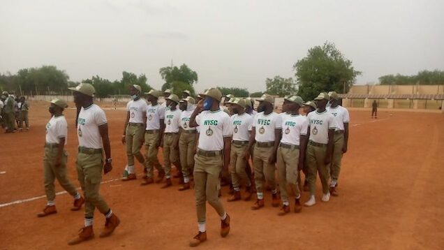 NYSC members at a parade in Kebbi on Thursday