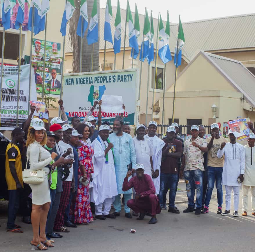 Olufemi Ajadi with his supporters in Abuja
