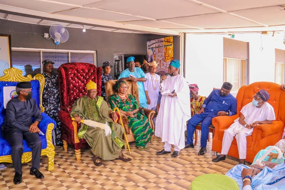 The VP during the visit to Olubadan