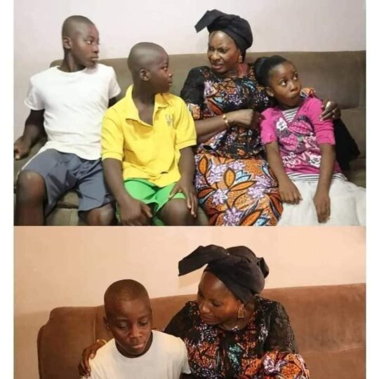 Pauline Tallen with Osinachi’s children