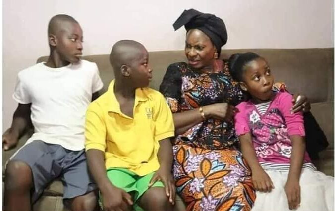 Pauline Tallen with the children of Osinachi Nwachukwu