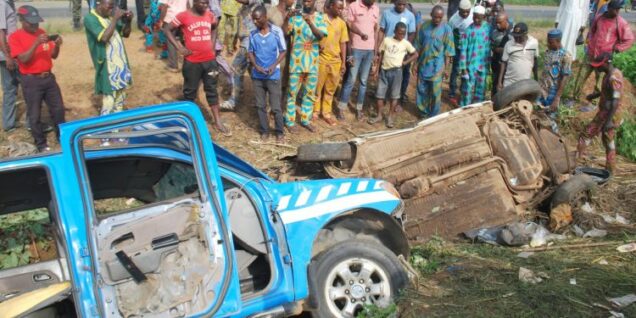 Scene of an incident involving Federal Road Safety Corps men