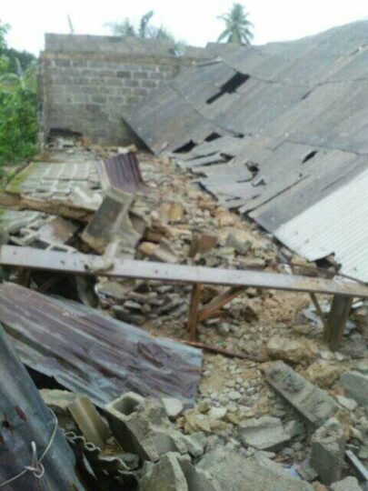 The collapsed Deeper Life Bible Church in Iragbo Badagry
