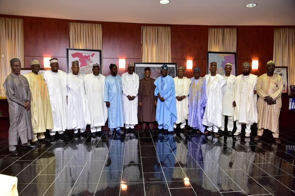 The former Lagos governor with El-Rufai and others during the visit