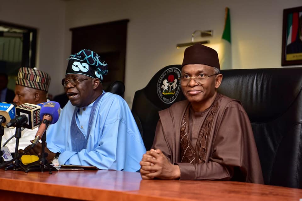 Tinubu and El-Rufai during the visit