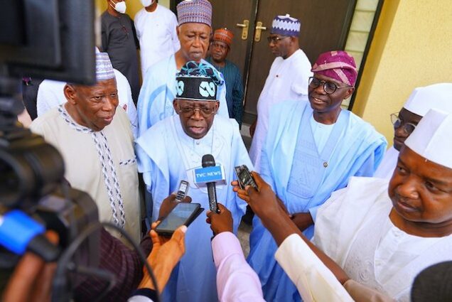 Tinubu speaks to the media