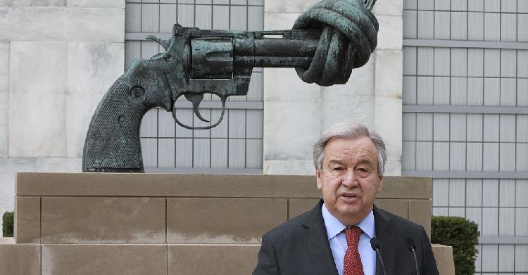 UN secretary general Antonio Guterres in Moscow