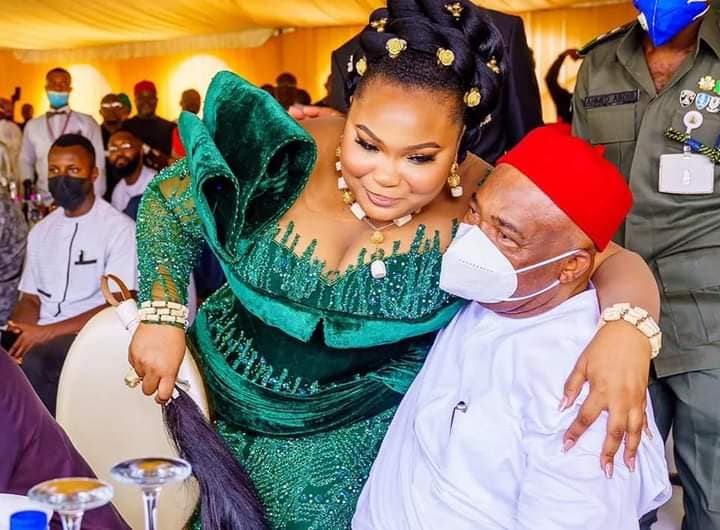 Chioma with his father during the traditional wedding