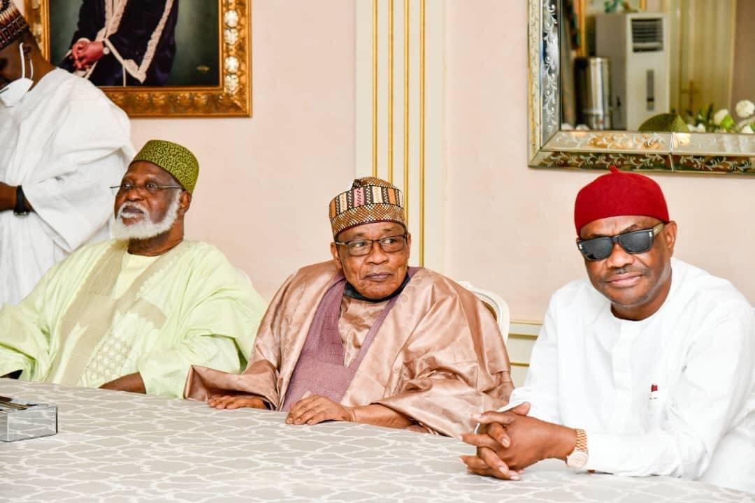Abubakar, IBB and Wike during the visit