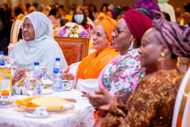 First left: Nigeria’s first lady, Mrs Aisha Buhari and some attendees  at the Iftar dinner