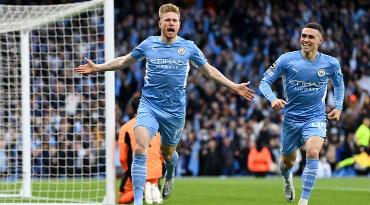 Kevin De Bruyne celebrated his goal for City