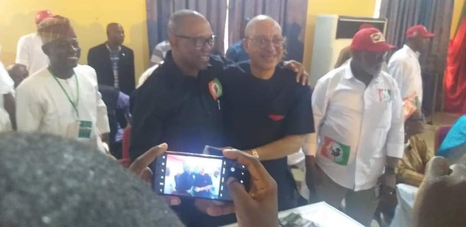 Obi and Utomi during the primary of Labour Party