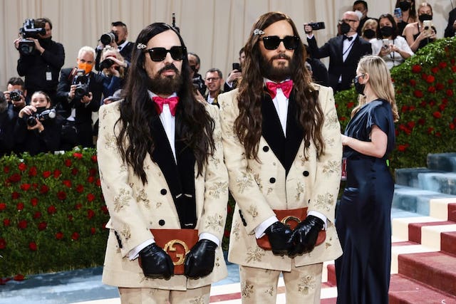 Alessandro Michele and Jared Leto in matching Gucci