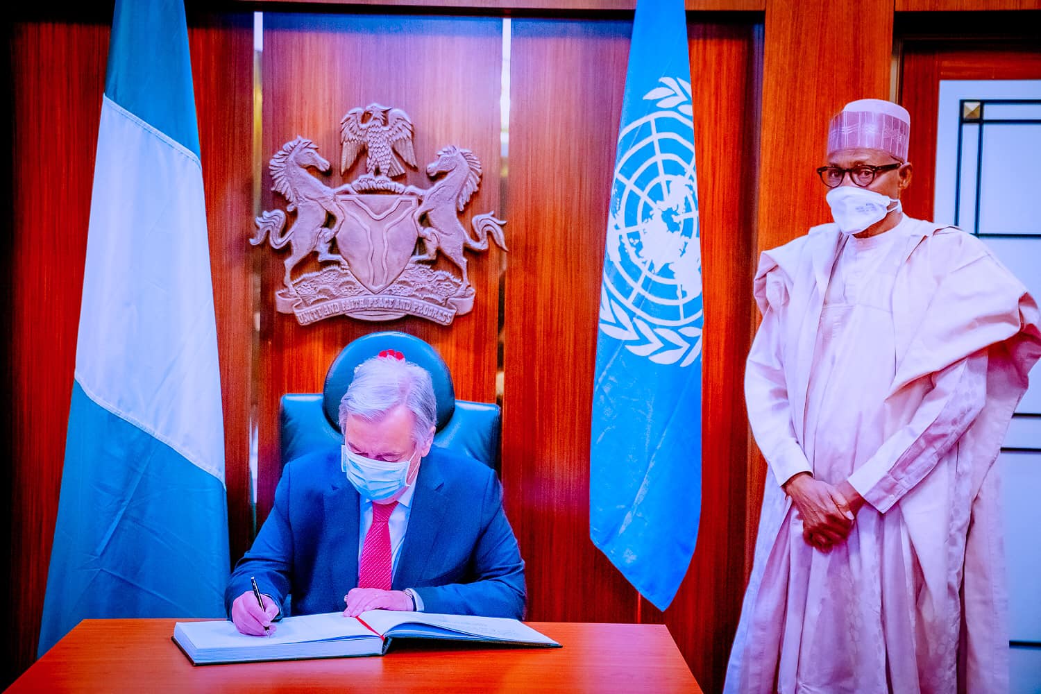 Buhari and UN Secretary General during the visit