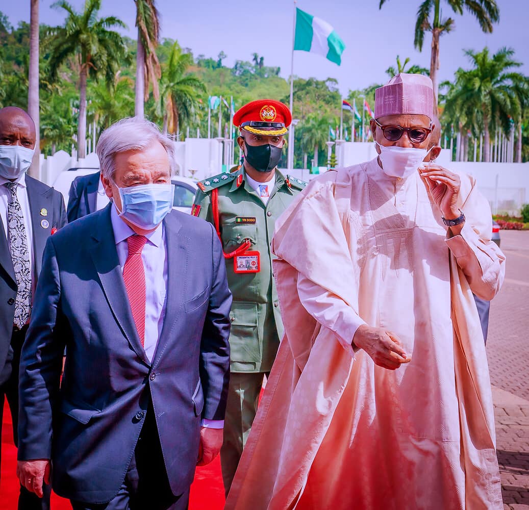 Buhari and UN Secretary General during the visit