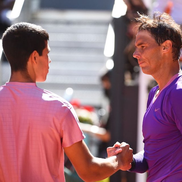 Carlos Alcaraz with Nadal