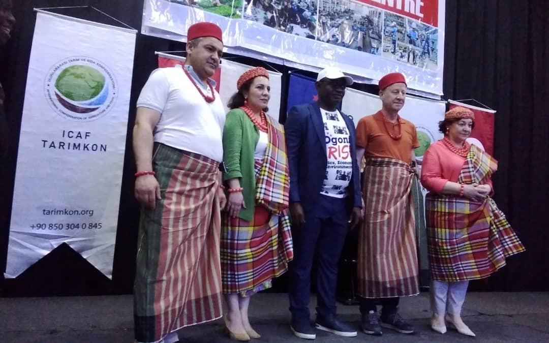 The President of ICAF Mr. Yuksel Hakan and his entourage,Dr.Douglas Fabake(middle).