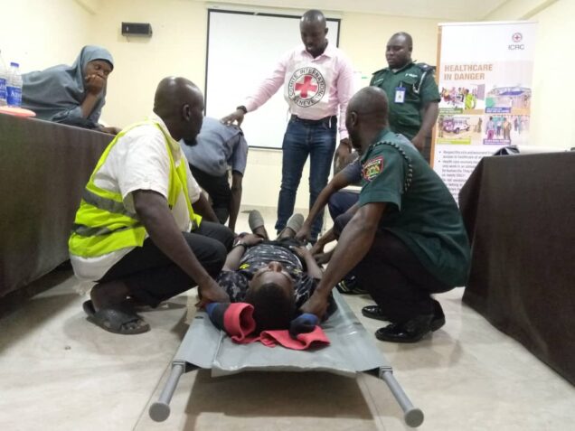 Hisbah operatives undergoing training of first aid application and treatment conducted by International Committee of the Red Cross (ICRC) in Kano