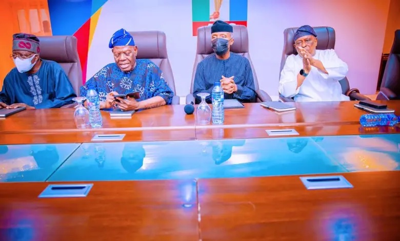 L-R, Tinubu, Akande, Osinbajo and Osoba