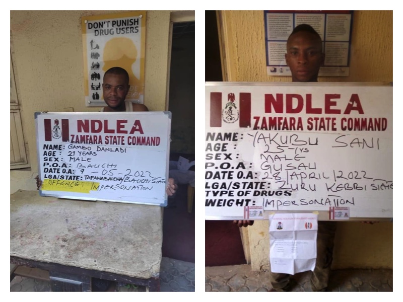 L-R. Gambo Danladi and Yakubu Sani, arrested for employment scam