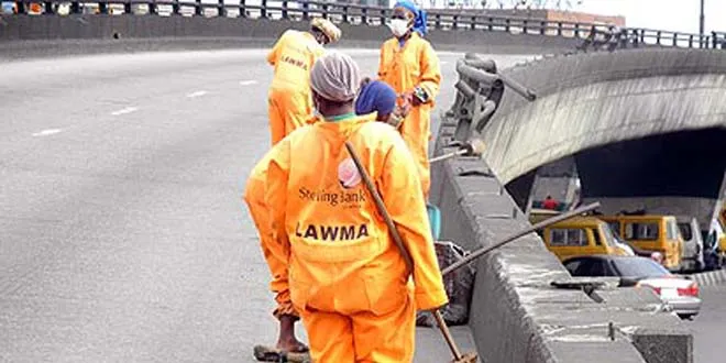 LAWMA street sweepers on duty