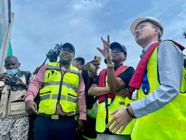 Lai Mohammed, second right during his visit to the Lekki Deep Sea port