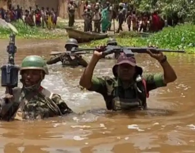 MNJTF soldiers at the fringes of Lake Chad