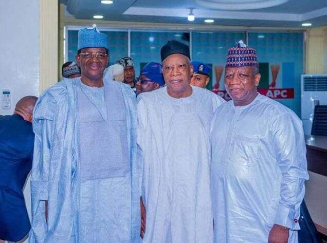 Matawalle, APC National Chairman, Abdullahi Adamu and former governor Yari when they were reconcilled