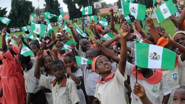 Nigerian children on Children's Day