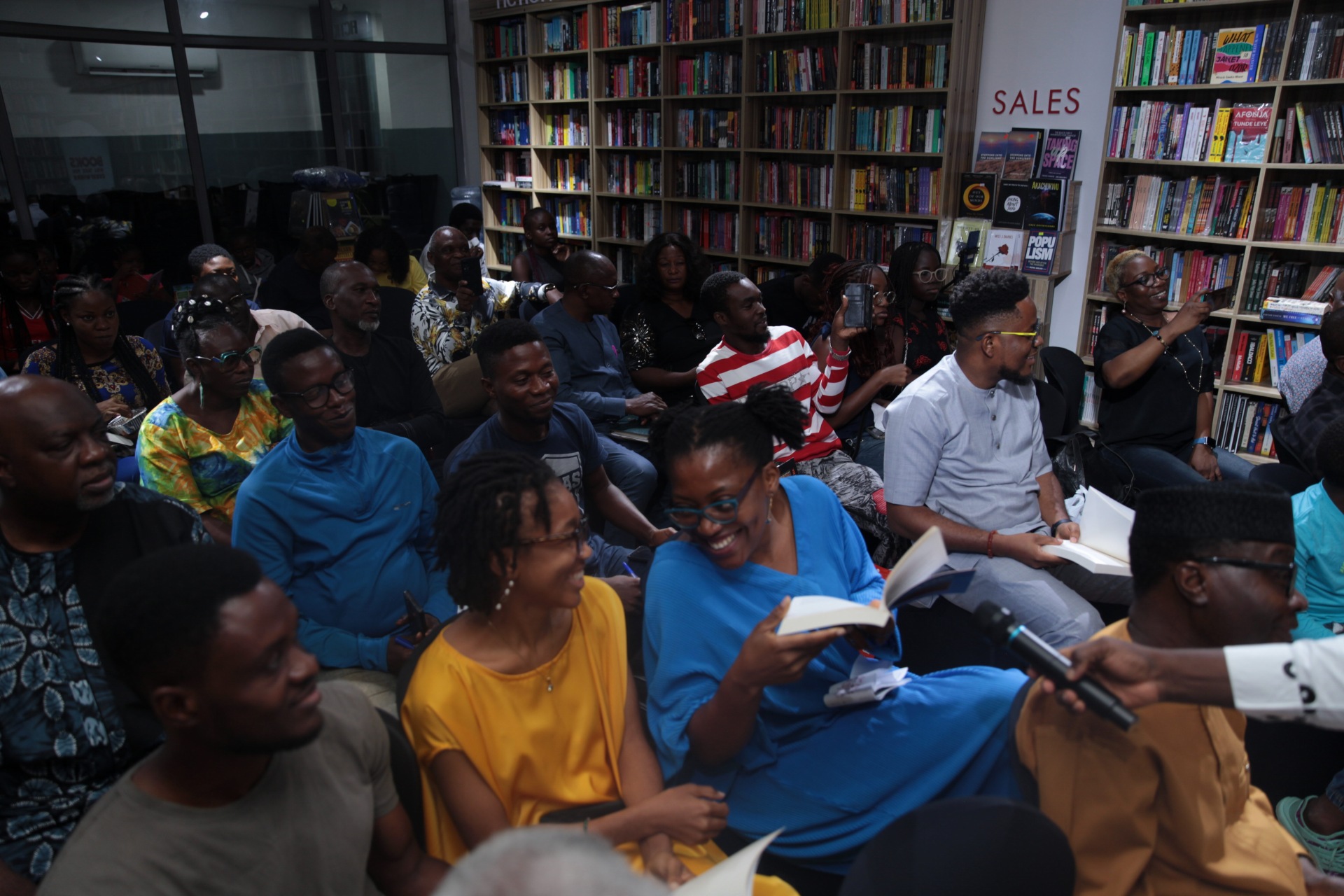 The audience at the book reading of Okey Ndibe