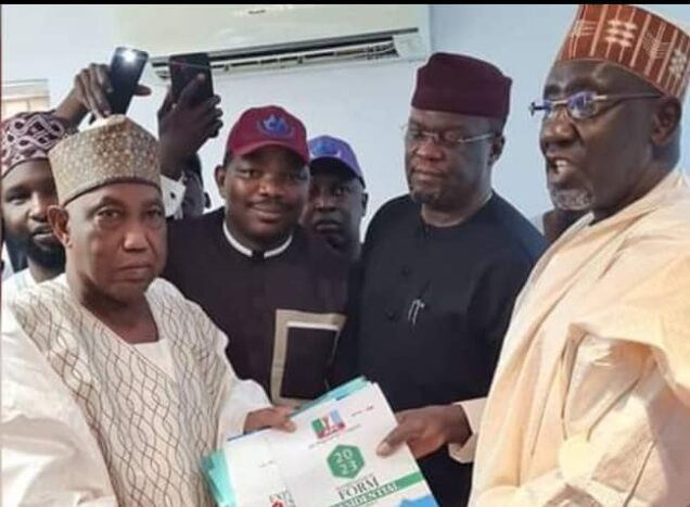chairman of TPP, Sen. Kabiru Gaya during the procurement of N100m APC presidential forms for VP Yemi Osinbajo which he also submitted on Wednesday