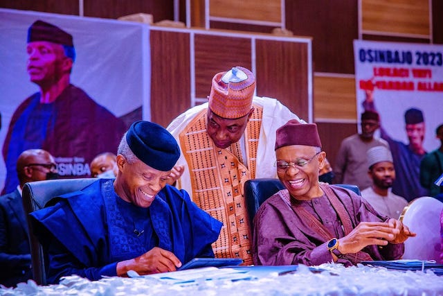 Osinbajo with El-Rufai in Kaduna on Sunday