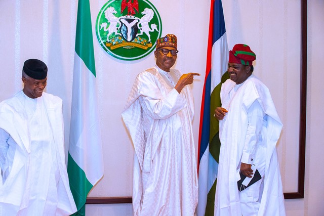 Buhari with Femi Adesina