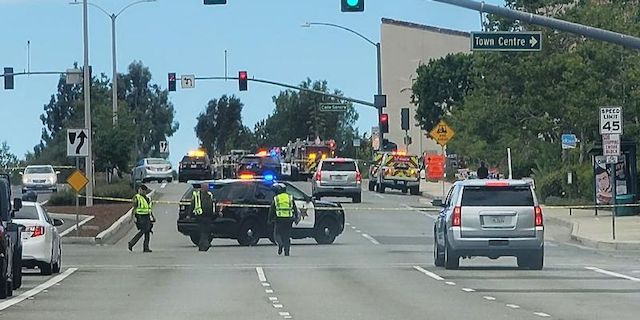 Police at Geneva Presbyterian Church in Laguna Woods, Orange County California