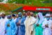 President Buhari, 3rd right prays at Mambila Barracks Abuja