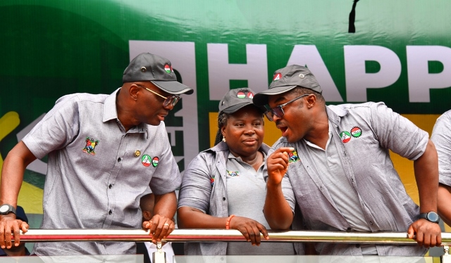 Sanwo-Olu with workers' leaders