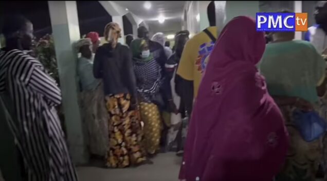 Screenshot of bereaved mothers at the fire ravaged Senegalese hospital