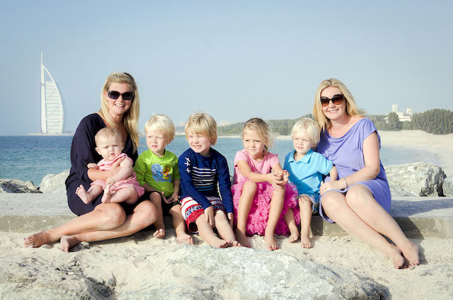 Some British expats in Dubai with their kids