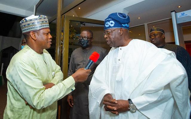 Tinubu speaks with the NTA reporter